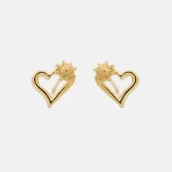 Pendientes Bihotza Plata Dorada 8mm*Eguzkilore Discount