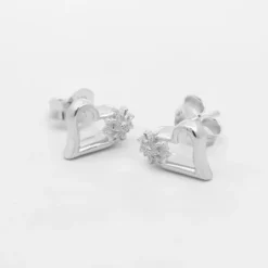 Pendientes Bihotza Plata 8mm*Eguzkilore Hot