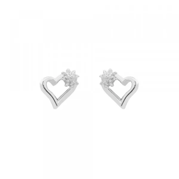 Pendientes Bihotza Plata 8mm*Eguzkilore Hot