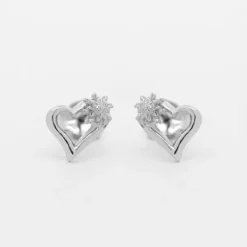 Pendientes Bihotza Plata 8mm*Eguzkilore Hot