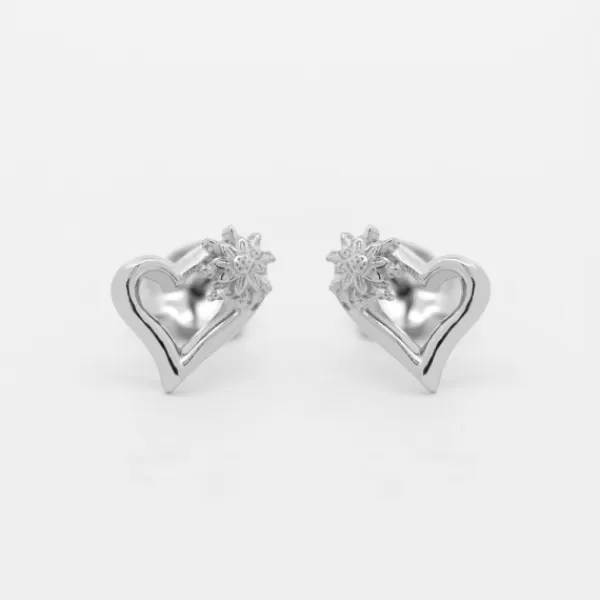 Pendientes Bihotza Plata 8mm*Eguzkilore Hot