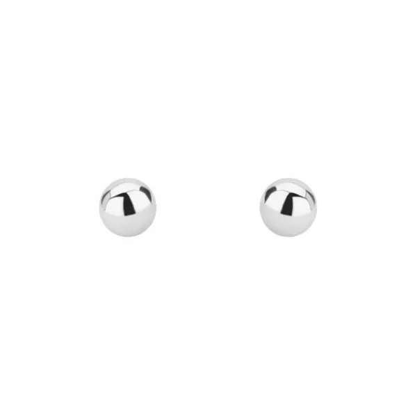 Pendientes Bola Oro Blanco 5mm*Eguzkilore Best