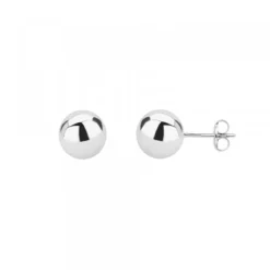 Pendientes Bola Oro Blanco 7mm*Eguzkilore Online