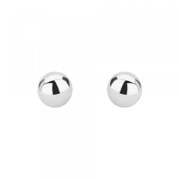 Pendientes Bola Oro Blanco 8mm*Eguzkilore Sale