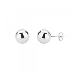 Pendientes Bola Oro Blanco 8mm*Eguzkilore Sale