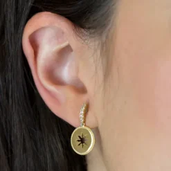Pendientes B2 Plata Dorada y Circonitas*Eguzkilore