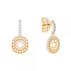 Pendientes B1 Plata Dorada y Circonitas Blancas*Eguzkilore