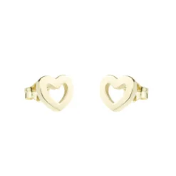 Pendientes Corazón Plata Dorada 9mm*Eguzkilore Outlet