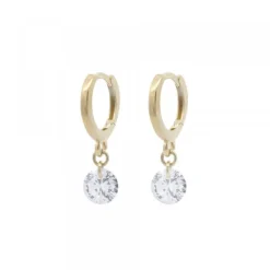 Pendientes Cripa Aro Plata Dorada y Circonita 13mm*Eguzkilore Online