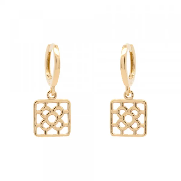 Pendientes Cripa Baldosa Bilbao Plata Dorada*Eguzkilore Discount