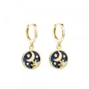Pendientes Cripa Luna Plata Dorada y Esmalte Azul*Eguzkilore Hot