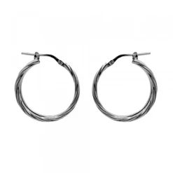 Pendientes Doble Aro Entorchados Plata Negra 22mm*Eguzkilore Clearance