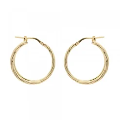 Pendientes Doble Aro Entorchado Plata Dorada 22mm*Eguzkilore New