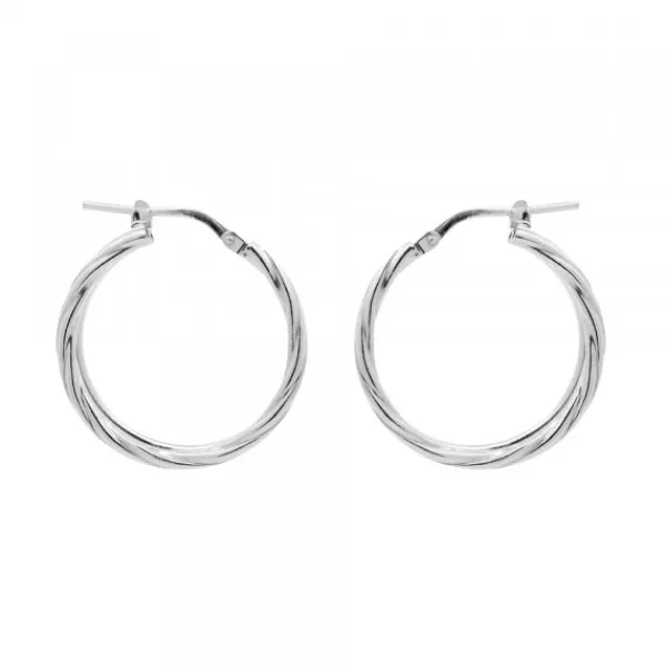 Pendientes Doble Aro Entorchado Plata 22mm*Eguzkilore Online