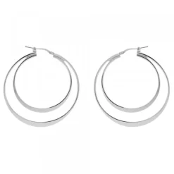 Pendientes Doble Aro Plata 40mm*Eguzkilore Sale
