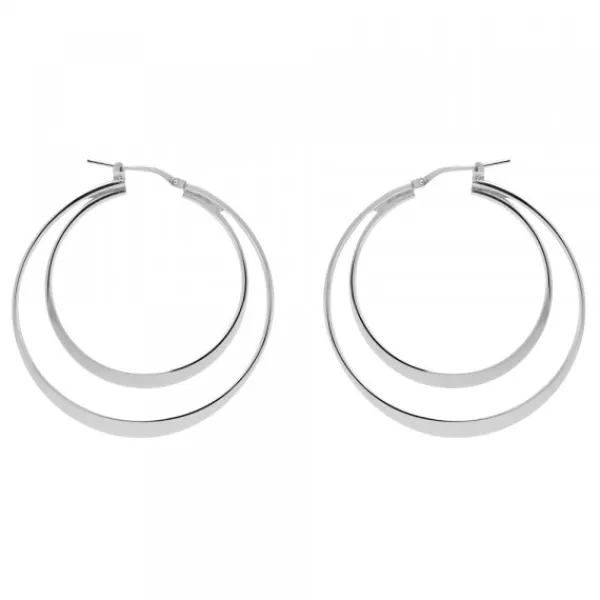Pendientes Doble Aro Plata 40mm*Eguzkilore Sale