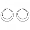 Pendientes Doble Aro Plata Negra 40mm*Eguzkilore Online