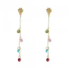 Pendientes de Plata Dorada con Cristales Multicolor*Eguzkilore Online