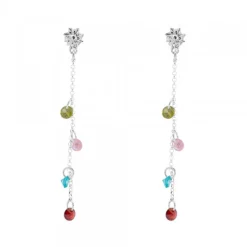Pendientes de Plata con Cristales Multicolor*Eguzkilore