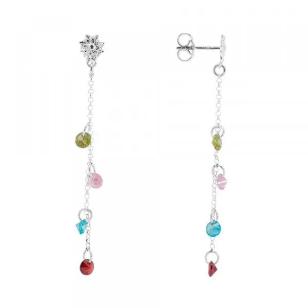 Pendientes de Plata con Cristales Multicolor*Eguzkilore