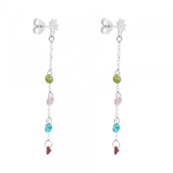Pendientes de Plata con Cristales Multicolor*Eguzkilore