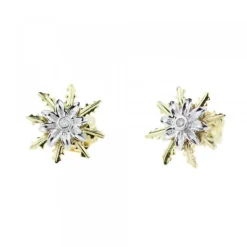 Pendientes Oro Bicolor y Brillante 12mm*Eguzkilore Best