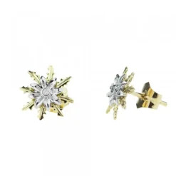 Pendientes Oro Bicolor y Brillante 12mm*Eguzkilore Best