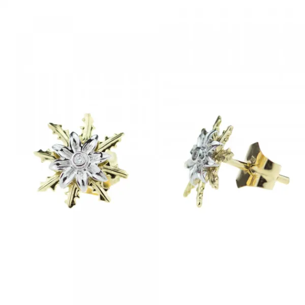 Pendientes Oro Bicolor y Brillante 12mm*Eguzkilore Best