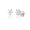 Pendientes Oro Blanco Perla y Diamante 5mm*Eguzkilore New