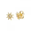 Pendientes Plata Dorada y Circonita 11mm*Eguzkilore Clearance
