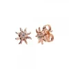 Pendientes Plata Rosa y Circonita Blanca 11mm*Eguzkilore Sale