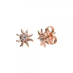 Pendientes Plata Rosa y Circonita Blanca 11mm*Eguzkilore Sale
