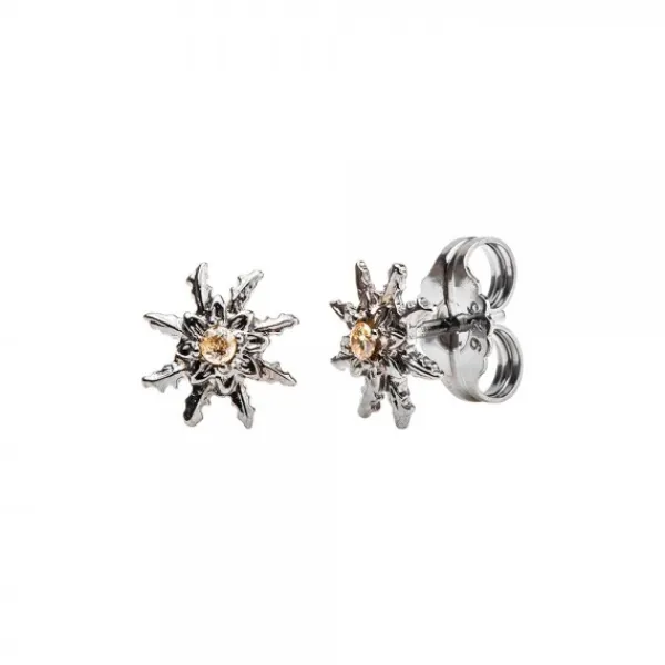 Pendientes Plata Negra y Circonita Cognac 11mm*Eguzkilore Clearance
