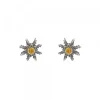 Pendientes Plata Envejecida Dorada y Circonita 12mm*Eguzkilore