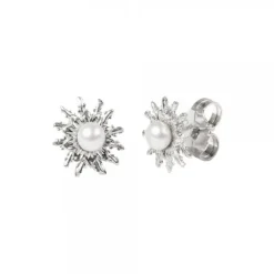 Pendientes Plata y Perla 14mm*Eguzkilore Discount