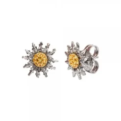 Pendientes Plata Negra y Circonitas Amarillas*Eguzkilore Online