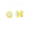 Pendientes Plata Dorada y Perla 14mm*Eguzkilore Hot
