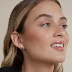 Pendientes Enea2 Oro Blanco y Zafiro*Eguzkilore Sale