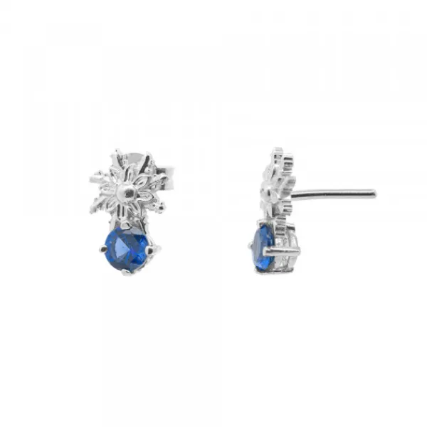 Pendientes Enea2 Oro Blanco y Zafiro*Eguzkilore Sale