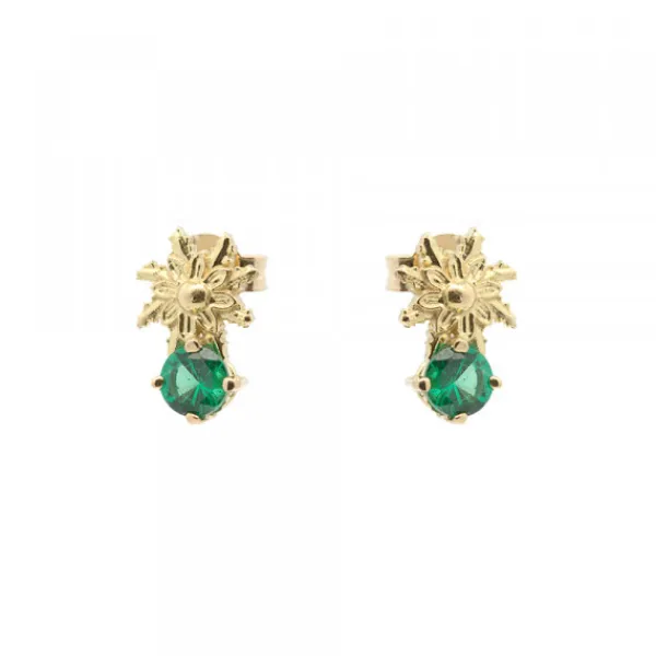 Pendientes Enea2 Oro y Esmeralda*Eguzkilore Hot