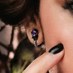 Pendientes Ghor Plata Negra y Amatista*Eguzkilore Hot
