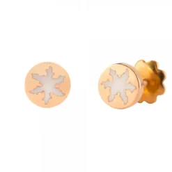 Pendientes Infantiles Redondos Oro Rosa y Esmalte 5mm*Eguzkilore Clearance