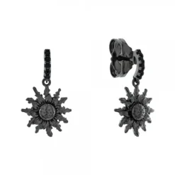 Pendientes Largos Plata Negra y Circonitas Negras*Eguzkilore Hot