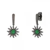 Pendientes Largos Rutenio y Circonitas Verdes*Eguzkilore Outlet
