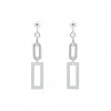 Pendientes Largos Rectangulares Plata y Circonitas*Eguzkilore Discount