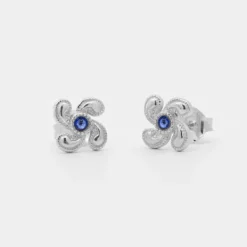 Pendientes Lauburu Berria Plata y Circonita Azul*Eguzkilore