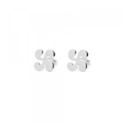 Pendientes Lauburu Oro Blanco 9mm*Eguzkilore Discount