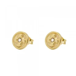Pendientes Lauburu Redondos Plata Dorada Circonita 10mm*Eguzkilore Best