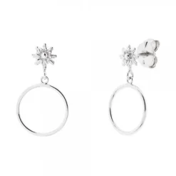 Pendientes Luna Llena Largos Plata*Eguzkilore Online