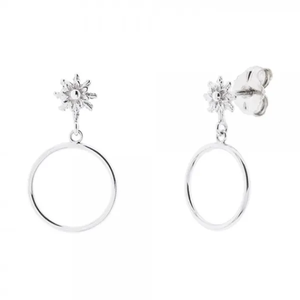 Pendientes Luna Llena Largos Plata*Eguzkilore Online